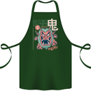 Oni Yokai Japanese Red Demon Cotton Apron 100% Organic Forest Green