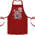 Oni Yokai Japanese Red Demon Cotton Apron 100% Organic Maroon