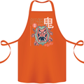 Oni Yokai Japanese Red Demon Cotton Apron 100% Organic Orange