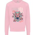 Oni Yokai Japanese Red Demon Kids Sweatshirt Jumper Light Pink