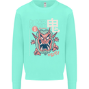 Oni Yokai Japanese Red Demon Kids Sweatshirt Jumper Peppermint