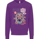 Oni Yokai Japanese Red Demon Kids Sweatshirt Jumper Purple