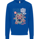 Oni Yokai Japanese Red Demon Kids Sweatshirt Jumper Royal Blue