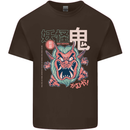 Oni Yokai Japanese Red Demon Kids T-Shirt Childrens Chocolate