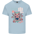 Oni Yokai Japanese Red Demon Kids T-Shirt Childrens Light Blue