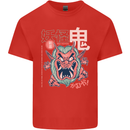 Oni Yokai Japanese Red Demon Kids T-Shirt Childrens Red