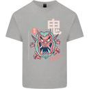 Oni Yokai Japanese Red Demon Kids T-Shirt Childrens Sports Grey