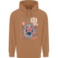 Oni Yokai Japanese Red Demon Mens 80% Cotton Hoodie Caramel Latte