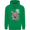 Oni Yokai Japanese Red Demon Mens 80% Cotton Hoodie Irish Green