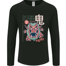 Oni Yokai Japanese Red Demon Mens Long Sleeve T-Shirt Black