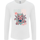 Oni Yokai Japanese Red Demon Mens Long Sleeve T-Shirt White
