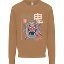 Oni Yokai Japanese Red Demon Mens Sweatshirt Jumper Caramel Latte