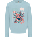 Oni Yokai Japanese Red Demon Mens Sweatshirt Jumper Light Blue