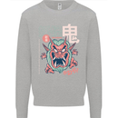 Oni Yokai Japanese Red Demon Mens Sweatshirt Jumper Sports Grey