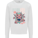 Oni Yokai Japanese Red Demon Mens Sweatshirt Jumper White