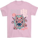 Oni Yokai Japanese Red Demon Mens T-Shirt Cotton Gildan Light Pink