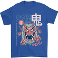 Oni Yokai Japanese Red Demon Mens T-Shirt Cotton Gildan Royal Blue