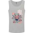 Oni Yokai Japanese Red Demon Mens Vest Tank Top Sports Grey