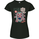 Oni Yokai Japanese Red Demon Womens Petite Cut T-Shirt Black