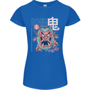 Oni Yokai Japanese Red Demon Womens Petite Cut T-Shirt Royal Blue