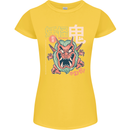 Oni Yokai Japanese Red Demon Womens Petite Cut T-Shirt Yellow
