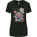 Oni Yokai Japanese Red Demon Womens Wider Cut T-Shirt Black