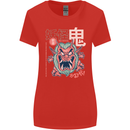 Oni Yokai Japanese Red Demon Womens Wider Cut T-Shirt Red