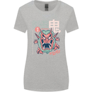 Oni Yokai Japanese Red Demon Womens Wider Cut T-Shirt Sports Grey