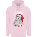 Only Santa Can Judge Me Funny Christmas Childrens Kids Hoodie Light Pink