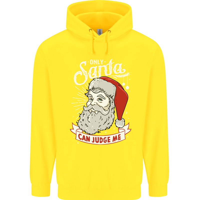 Only Santa Can Judge Me Funny Christmas Childrens Kids Hoodie Yellow
