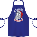 Only Santa Can Judge Me Funny Christmas Cotton Apron 100% Organic Royal Blue
