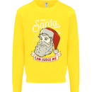 Only Santa Can Judge Me Funny Christmas Kids Sweatshirt Jumper Yellow