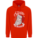Only Santa Can Judge Me Funny Christmas Mens 80% Cotton Hoodie Bright Red