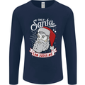 Only Santa Can Judge Me Funny Christmas Mens Long Sleeve T-Shirt Navy Blue