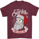 Only Santa Can Judge Me Funny Christmas Mens T-Shirt Cotton Gildan Maroon