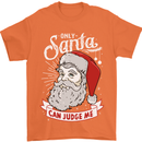Only Santa Can Judge Me Funny Christmas Mens T-Shirt Cotton Gildan Orange