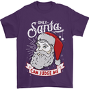 Only Santa Can Judge Me Funny Christmas Mens T-Shirt Cotton Gildan Purple