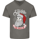 Only Santa Can Judge Me Funny Christmas Mens V-Neck Cotton T-Shirt Charcoal