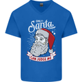Only Santa Can Judge Me Funny Christmas Mens V-Neck Cotton T-Shirt Royal Blue
