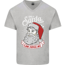Only Santa Can Judge Me Funny Christmas Mens V-Neck Cotton T-Shirt Sports Grey