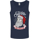 Only Santa Can Judge Me Funny Christmas Mens Vest Tank Top Navy Blue
