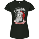 Only Santa Can Judge Me Funny Christmas Womens Petite Cut T-Shirt Black