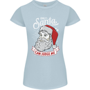 Only Santa Can Judge Me Funny Christmas Womens Petite Cut T-Shirt Light Blue