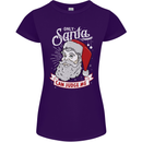 Only Santa Can Judge Me Funny Christmas Womens Petite Cut T-Shirt Purple