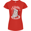 Only Santa Can Judge Me Funny Christmas Womens Petite Cut T-Shirt Red