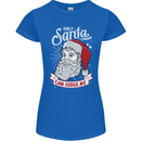 Only Santa Can Judge Me Funny Christmas Womens Petite Cut T-Shirt Royal Blue