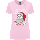 Only Santa Can Judge Me Funny Christmas Womens Wider Cut T-Shirt Light Pink