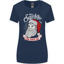 Only Santa Can Judge Me Funny Christmas Womens Wider Cut T-Shirt Navy Blue