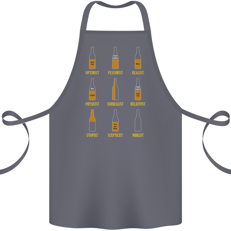 Optimism Pessimism Beer Alcohol Funny Cotton Apron 100% Organic Steel