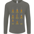 Optimism Pessimism Beer Alcohol Funny Mens Long Sleeve T-Shirt Charcoal